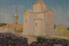 Церква в Хорватії. 1999.  Папір, акварель.