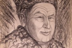 Галина Зубченко. Портрет Сергія Плачинди. 1990-ті. Папір, вугілля.