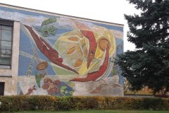 Мозаїка "Рух" на фасаді спорткомплексу "Наука" – Київ, 1969.